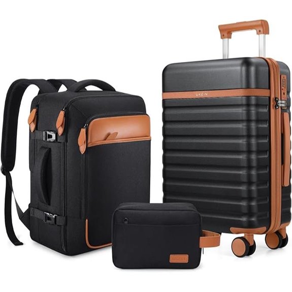 UKEIN 3-Piece Hardside Luggage Set with Spinner