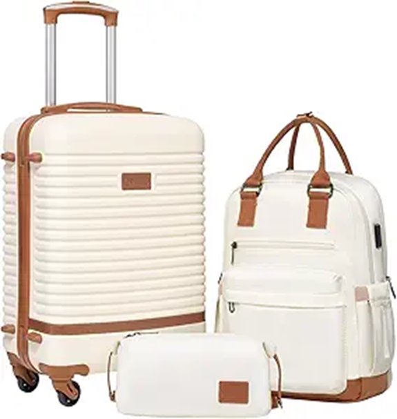 Coolife 3-Piece Hardshell Luggage Set with TSA Locks