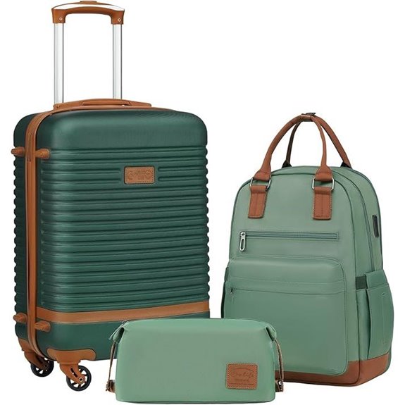Coolife 3-Piece Hardshell Luggage Set with Spinner Wheels