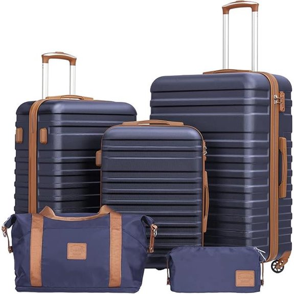 Coolife 3-Piece Hardside Luggage Set with TSA Lock