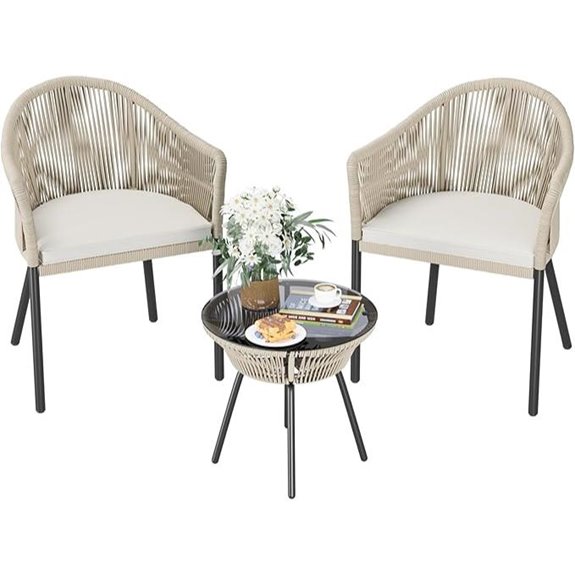 Devoko 3-Piece Patio Bistro Set with Cushions