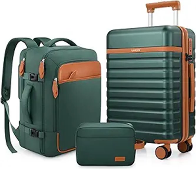UKEIN 3-Piece Carry-On Luggage Set with Spinner
