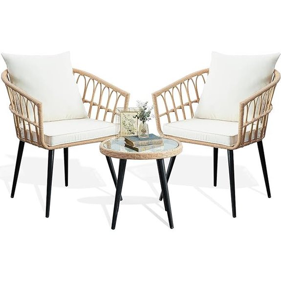 3-Piece Outdoor Wicker Bistro Patio Set