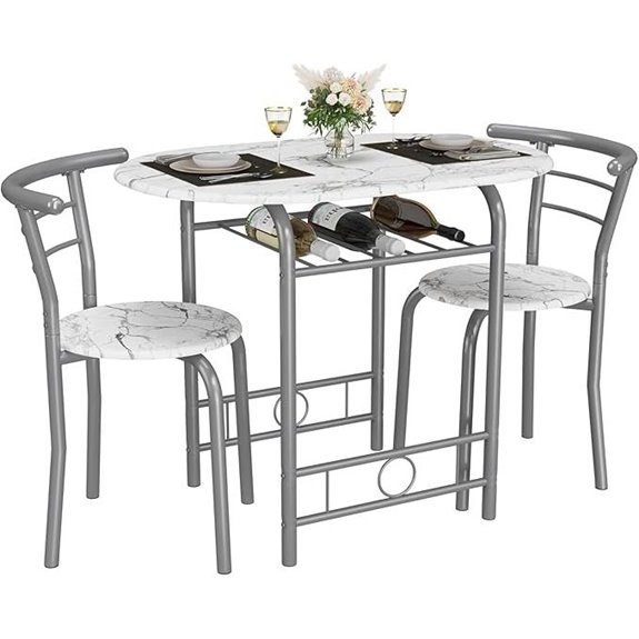 JUMMICO 3-Piece Wooden Table & Chair Set