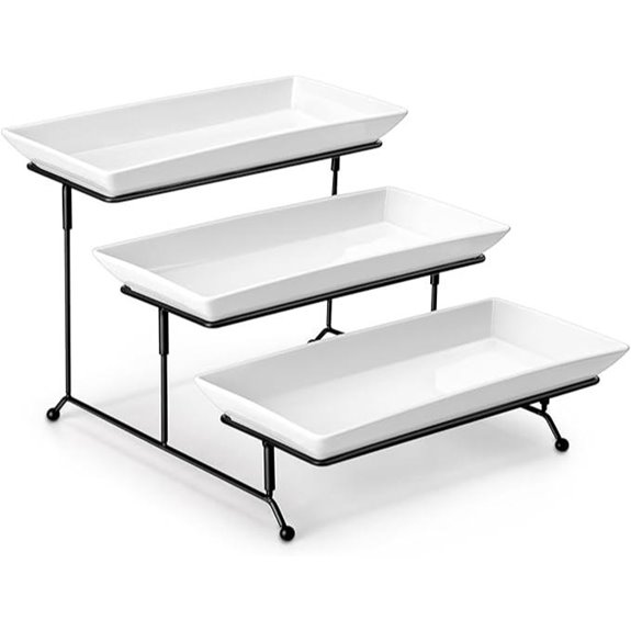 Malacasa 3-Tier Serving Tray Stand with Metal Rack
