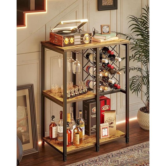 TIQLAB 3-Tier Wine Rack and Bar Cart