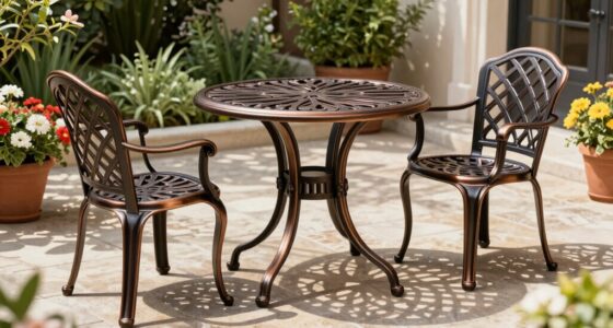 top cast aluminum bistro sets