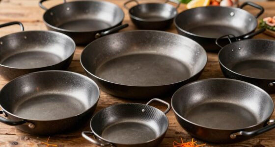 top large carbon steel paella pans