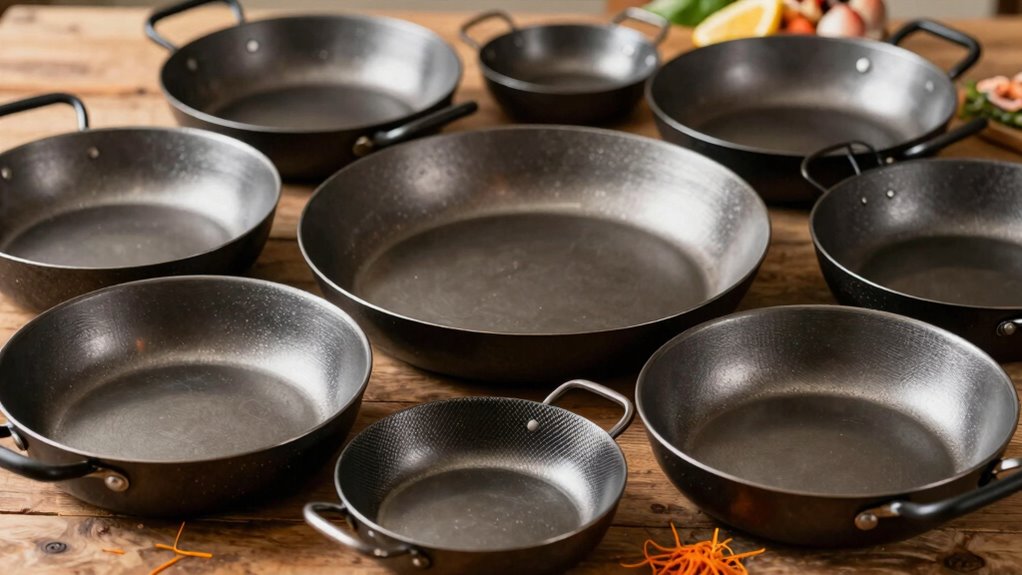 top large carbon steel paella pans