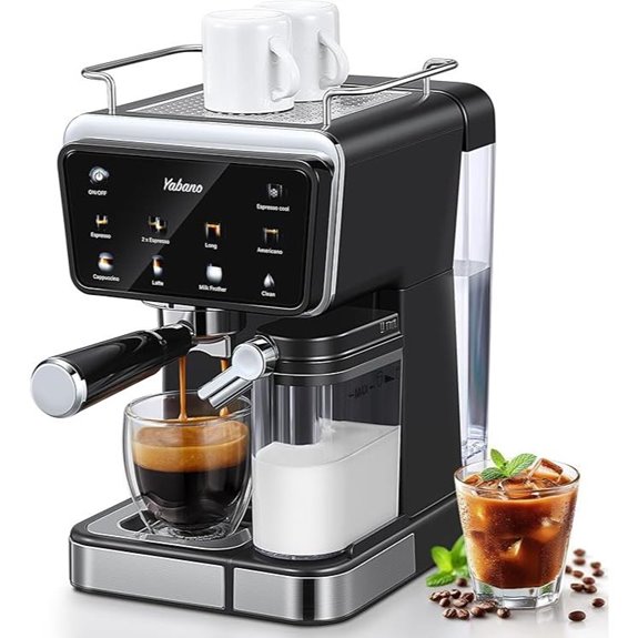 Yabano Espresso Machine with Touch Screen & Frother