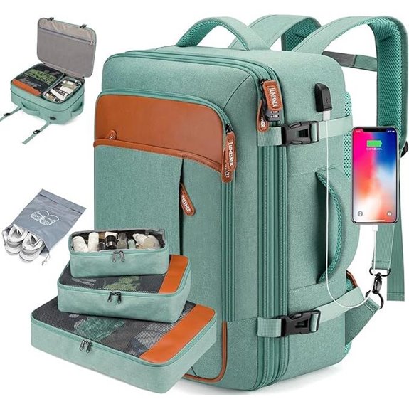 Travel Laptop Backpack with 4 Packing Cubes