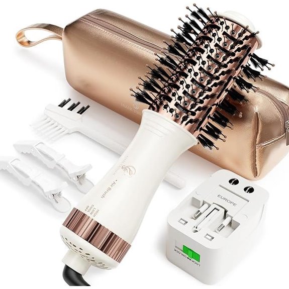 Travel Blow Dryer Brush Dual Voltage Nano Titanium Volumizer