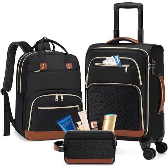 RAINSMORE 3-Piece Carry-On Luggage Set with TSA Lock