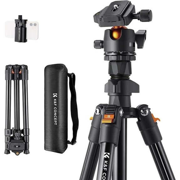 K&F Concept 64 Tripod with Ball Head and Smartphone Clip