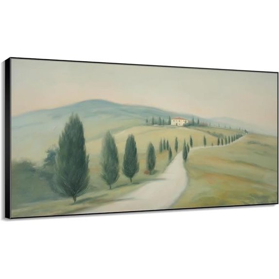Tuscan Countryside Wall Art with Cypress & Villa