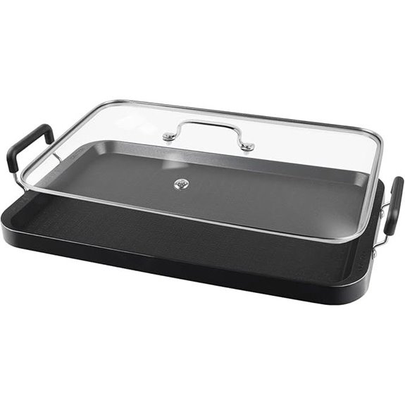 Vayepro 2-Burner Nonstick Griddle with Glass Lid