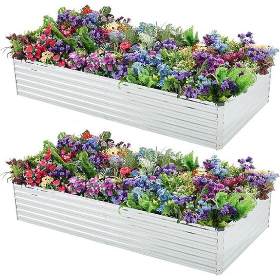 2 Pack Galvanized Raised Garden Beds Kit