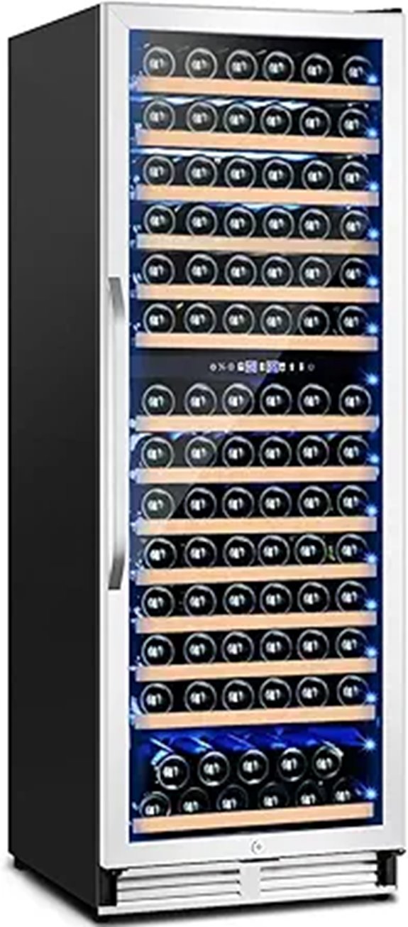 Dual Zone 180-Bottle Wine Cooler with Glass Door