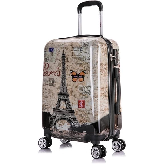 InUSA Paris Print 20-Inch Spinner Carry-On Luggage
