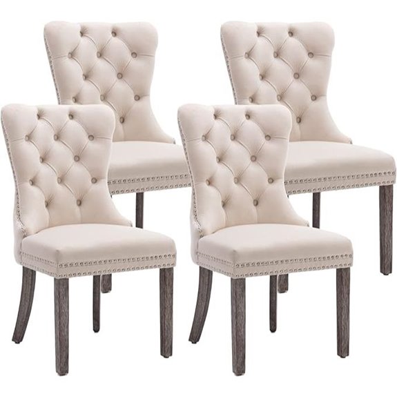 KCC Velvet Dining Chairs Set of 4