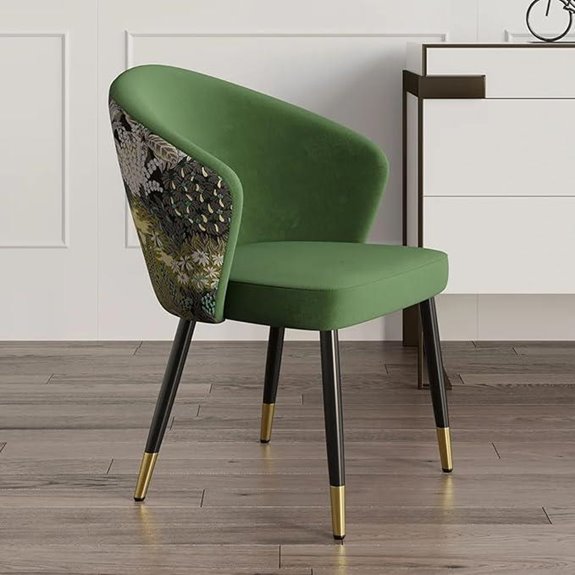 Homary Velvet Upholstered Dining Chair (Green)