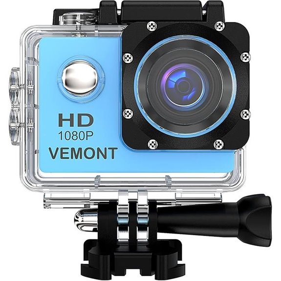 VEMONT 1080P Sports Action Camera with Accessories