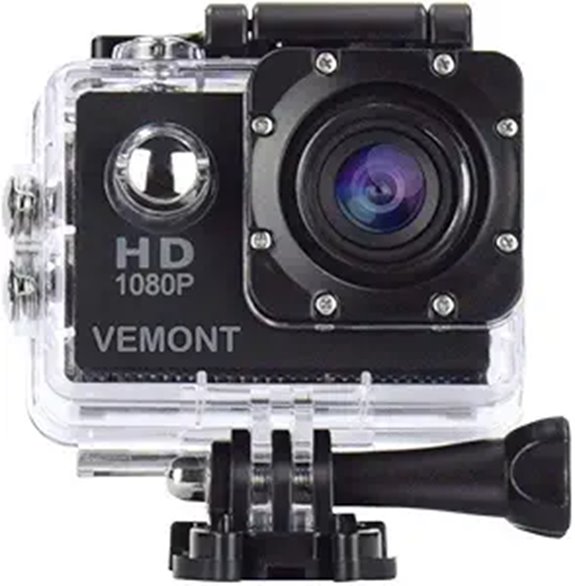 VEMONT 1080P Action Camera with Waterproof Kit
