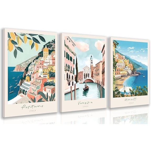 Cyebmo Italy Coast Wall Art Venice Canvas Decor