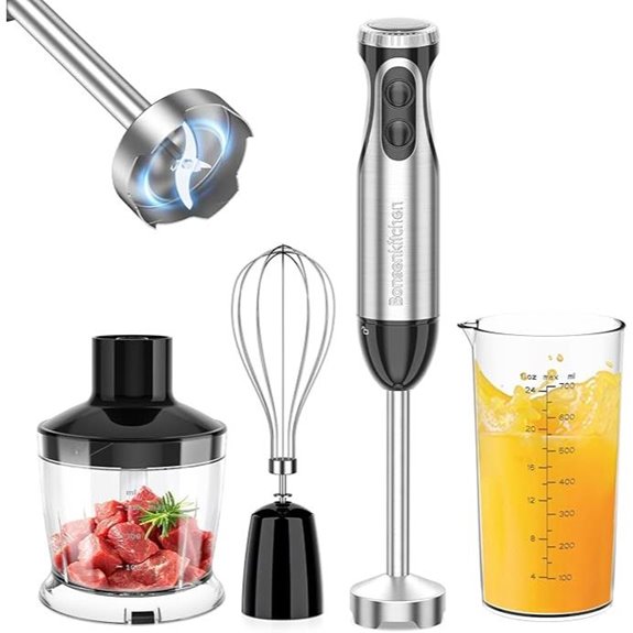 Bonsenkitchen 4-in-1 Handheld Immersion Blender Set