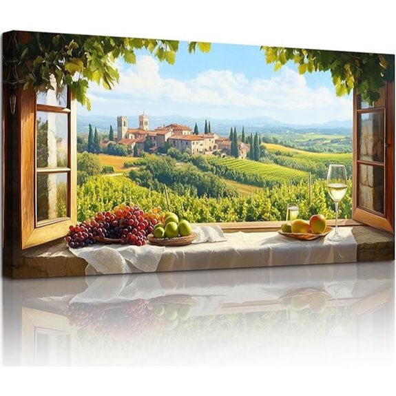Crumotu Vineyard Faux Window Wall Art 20x40 Inch