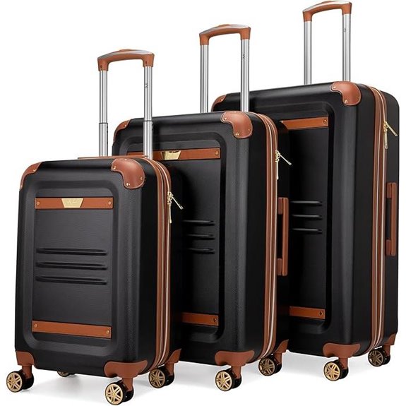 19V69 Italia Vintage 3 Piece Expandable Hard Spinner Luggage Set