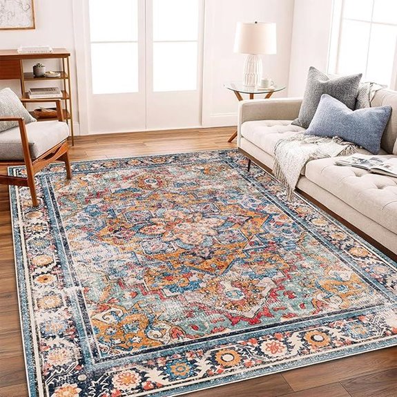 Vintage 6x9 Boho Medallion Area Rug