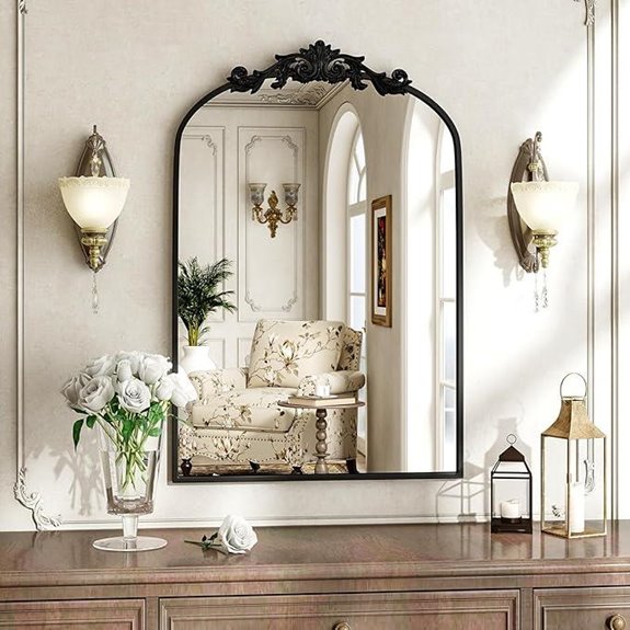 BEAUTYPEAK 26x38 Arched Vintage Wall Mirror