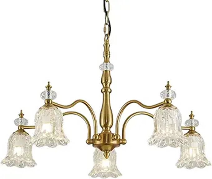 Vintage Gold Chandelier for Dining Kitchen & Living Room
