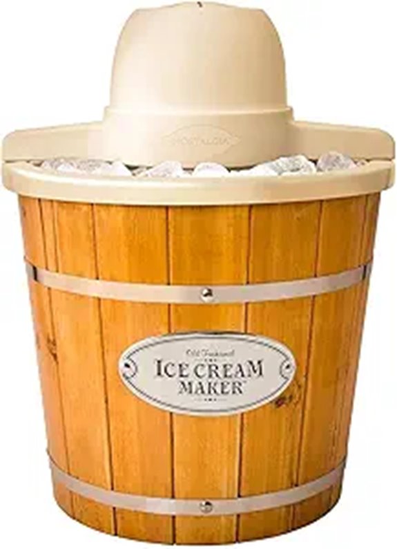 Nostalgia Electric Ice Cream Maker Vintage Wooden Style