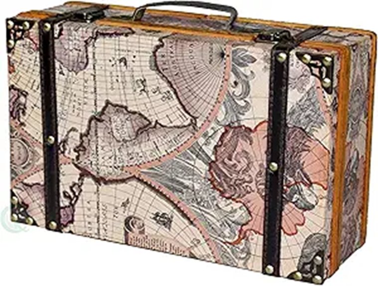 Vintiquewise(TM Old World Map Suitcase/Decorative Box