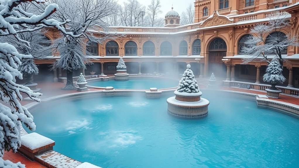 warm winter outdoor thermal pools