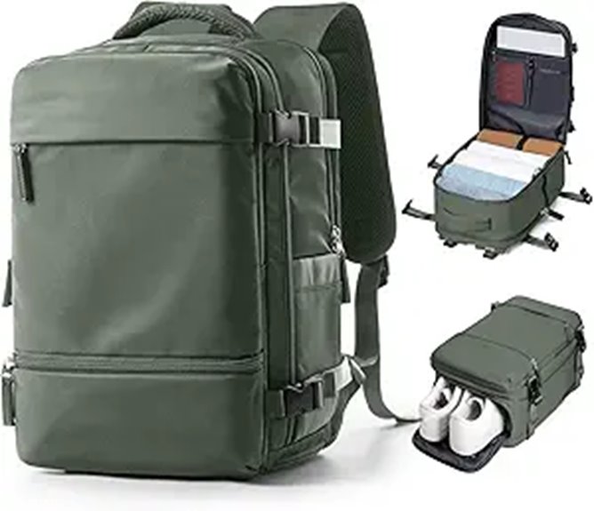Suwasp Travel Backpack with Shoe Compartment Water-Resistant