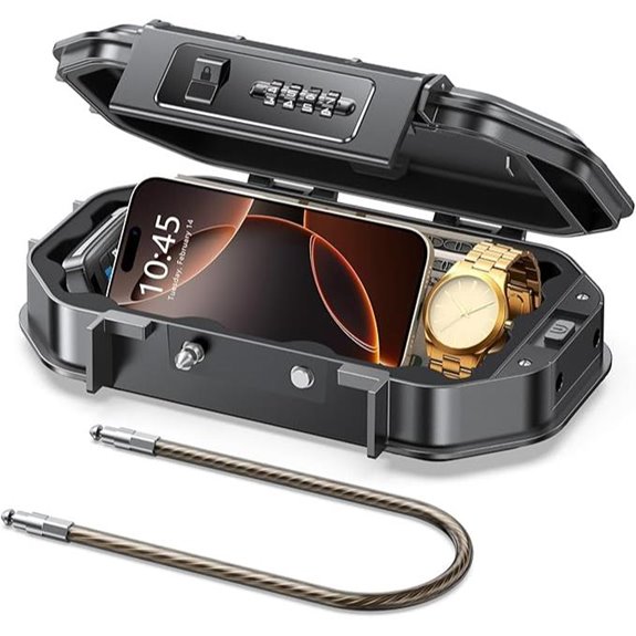Waterproof 4-Digit Travel Safe Lock Box with Cable