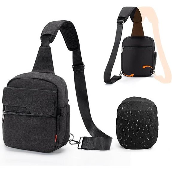 Cwatcun Waterproof Camera Sling Bag with Rain Cover