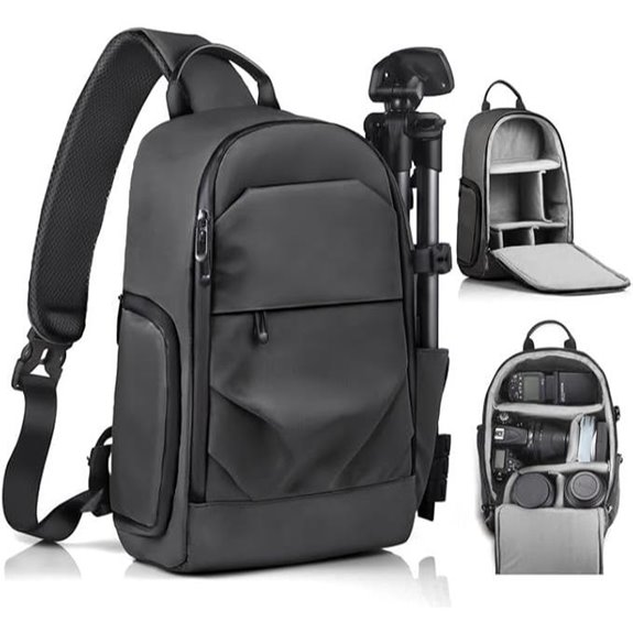 Waterproof Camera Sling Bag with Shockproof & Tripod Holder