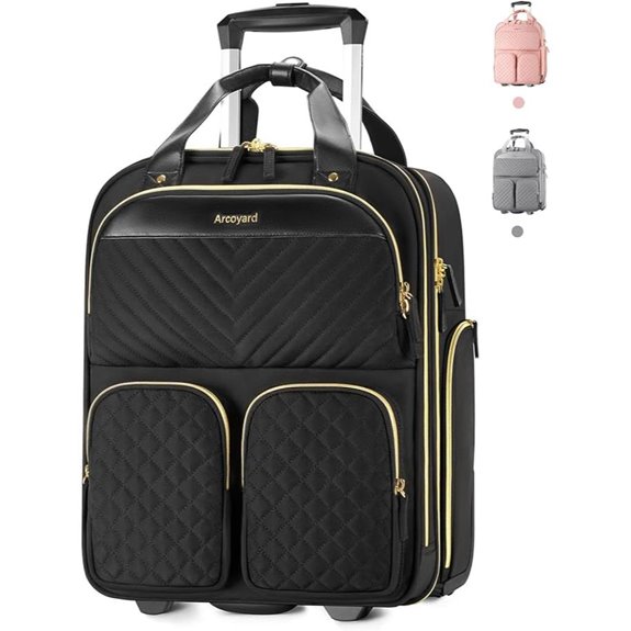 Underseat Carry-On Luggage with Wheels and Compartments