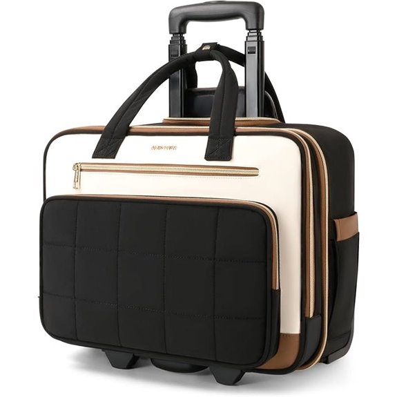 Rolling Puffer Laptop Bag with Wheels and Water Resistance