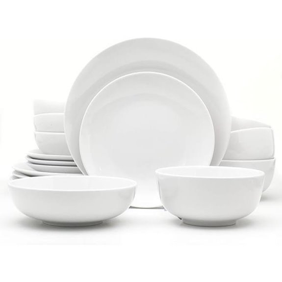 Euro Ceramica Essential 16-Piece White Dinnerware Set