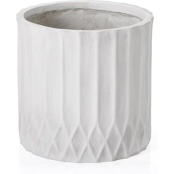 16-Inch White Magnesium Oxide Plant Pot with Drainage