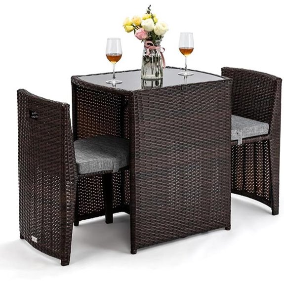 Bonnlo 3-Piece Wicker Patio Bistro Set