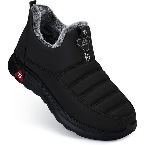 SHIBEVER Winter Fur-Lined Waterproof Slip-On Snow Boots