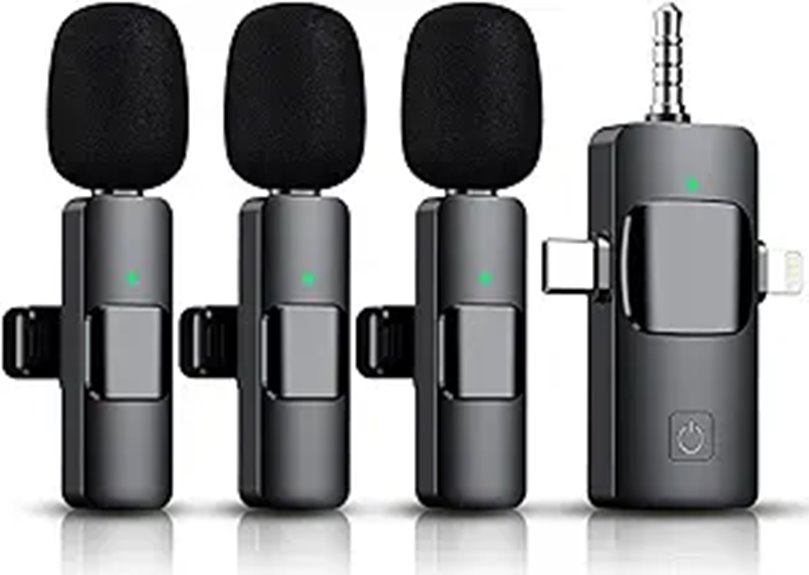 3-in-1 Wireless Lavalier Microphone for Devices