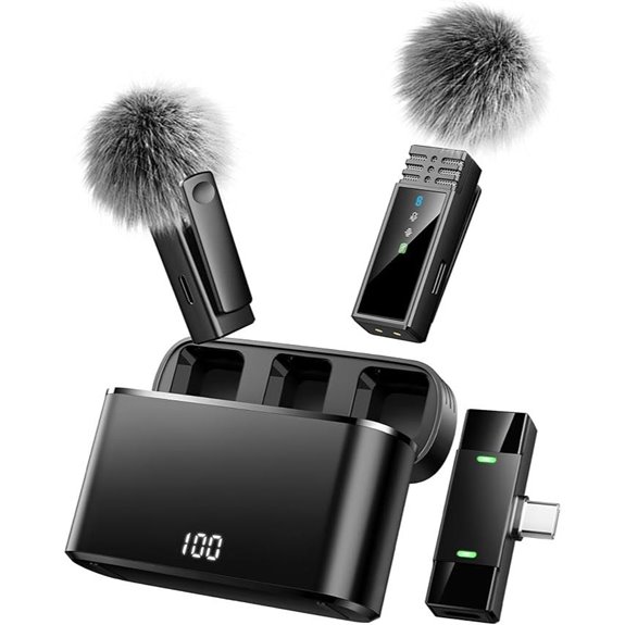 Wireless Lavalier Mic with Charging Case for Video