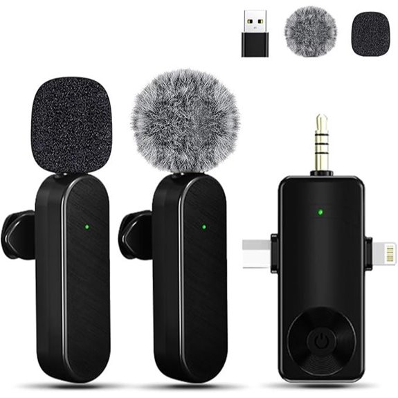 Tearstone Wireless Lavalier Microphone for Devices (2 Pcs)